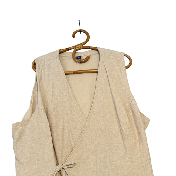 Old Navy | Linen Blend Side Tie Wrap Vest Size XXL - Picture 3 of 13